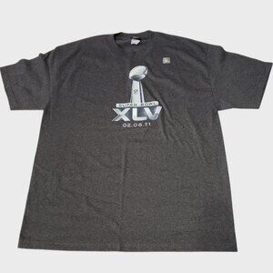 Super Bowl XLV Gray XL Graphic cotton polyester short-sleeve t-shirt NFL NWOT